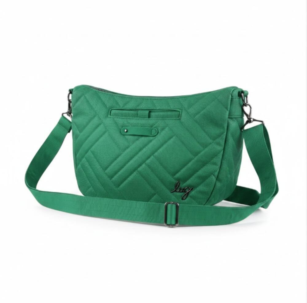 LUG Harmony Matte Luxe Crossbody Bag Emerald Green Everyday Office Travel Resort